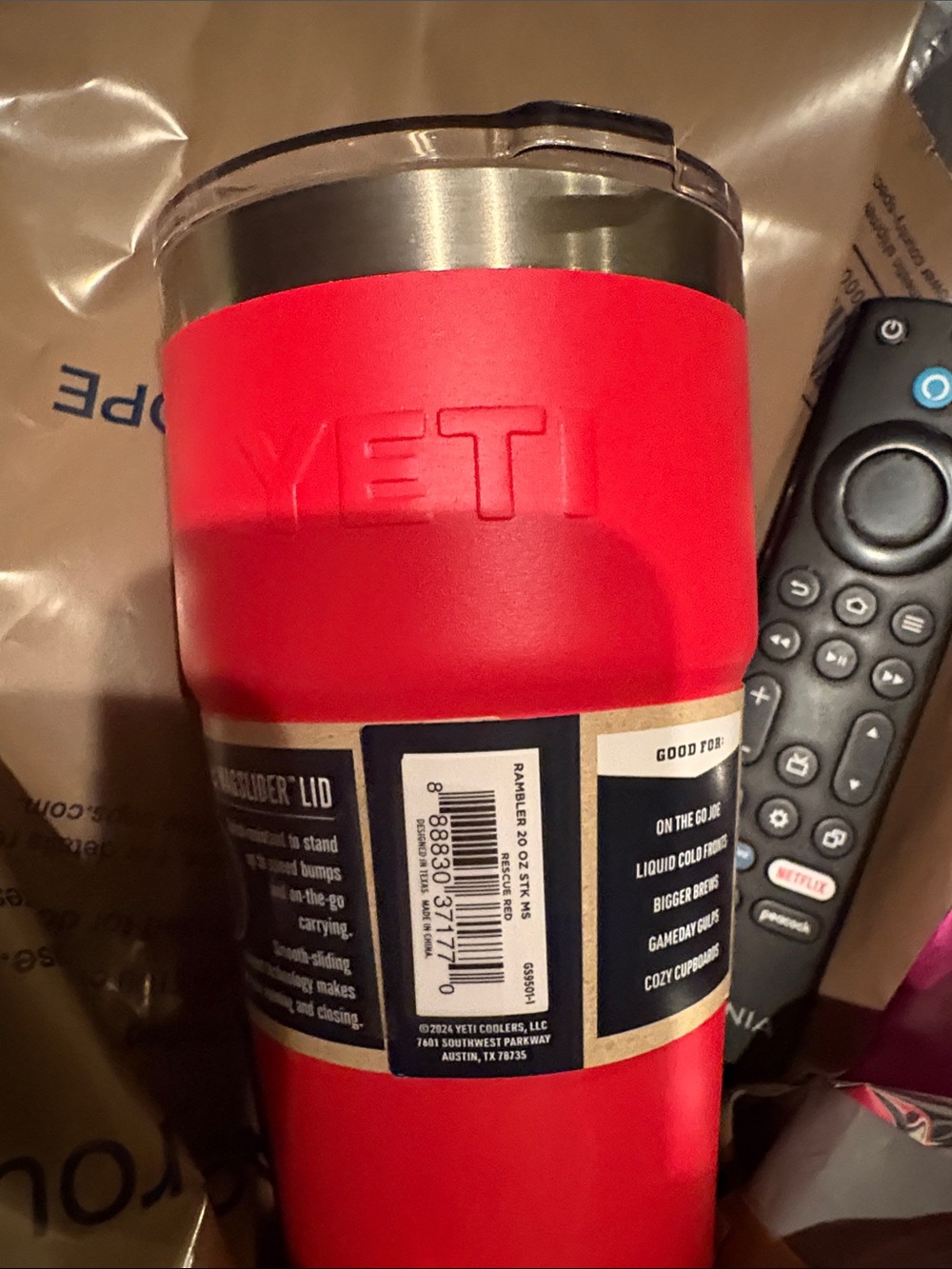 Yeti 20 oz Rambler Cup in Bright Red NWTS - Picture 9 of 9